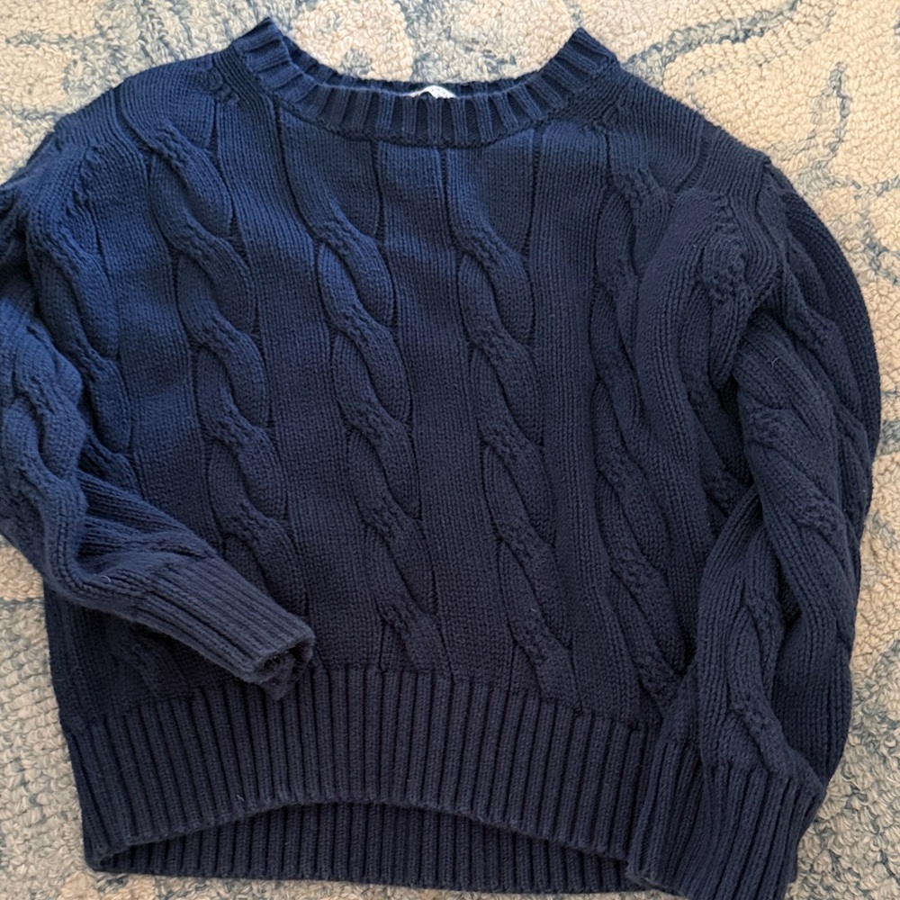 The Beaufort Bonnet Company Deep Blue Cable Knit Sweater